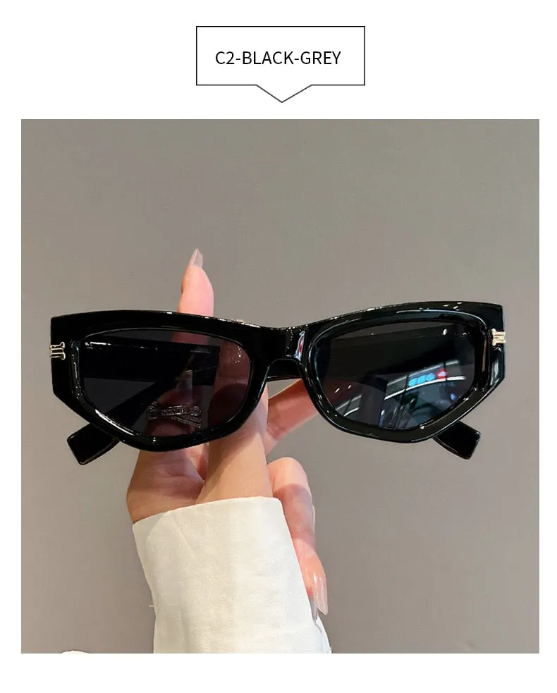 Unisex Luxury Vintage Gradient Shades Irregular Cat Eye Sunglasses