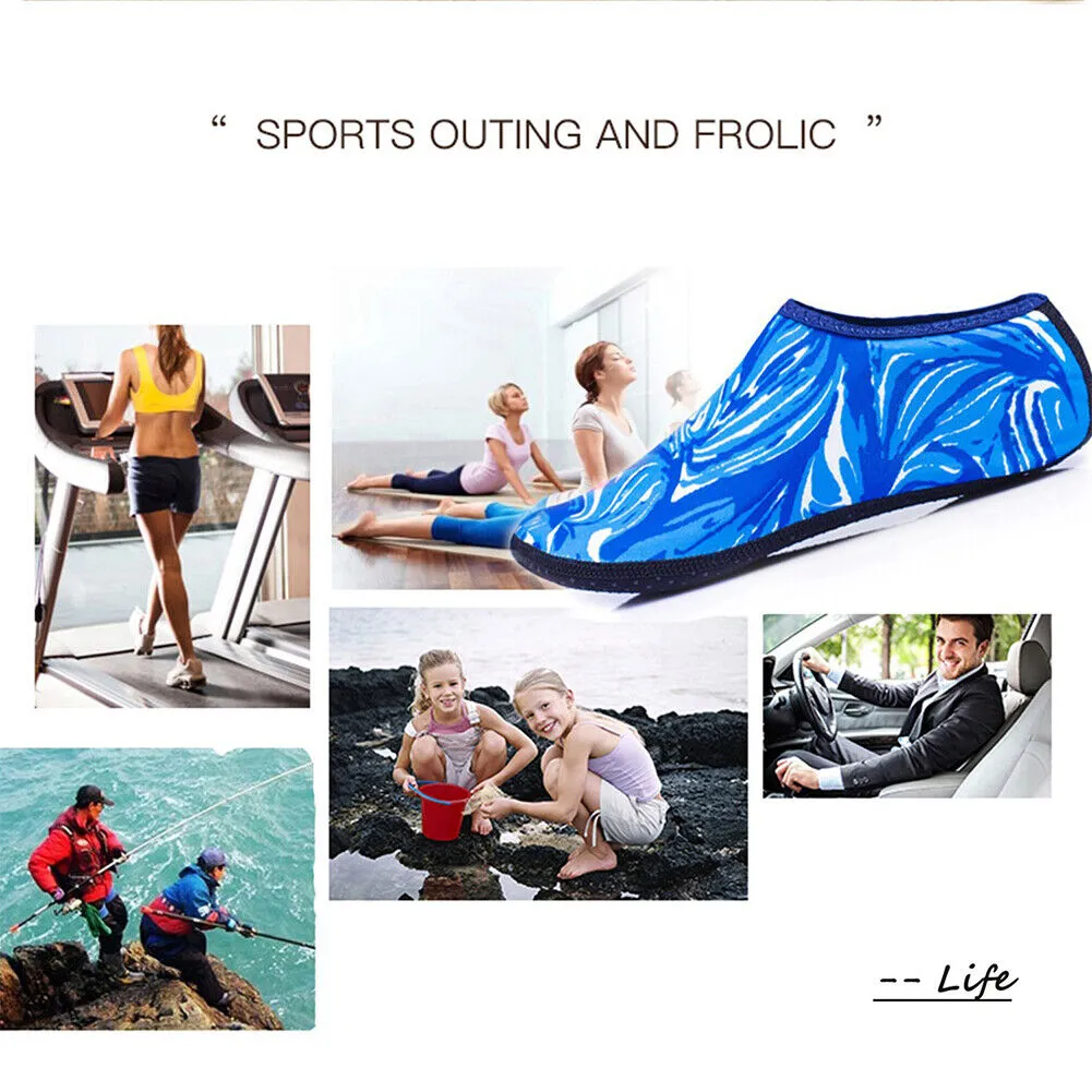 US 2 Pairs Outdoor Beach Swimming Aqua Socks Quick-Dry Barefoot Shoes Men Women