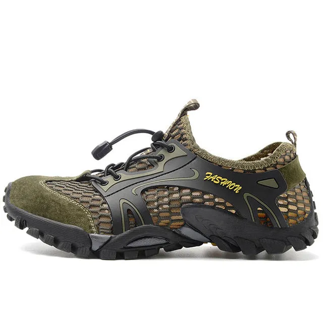 VESONAL Summer Spring Men Shoes Casual Mesh Genuine Leather Patchwork Breathable Outdoor Male Sneakers Walking Footwear