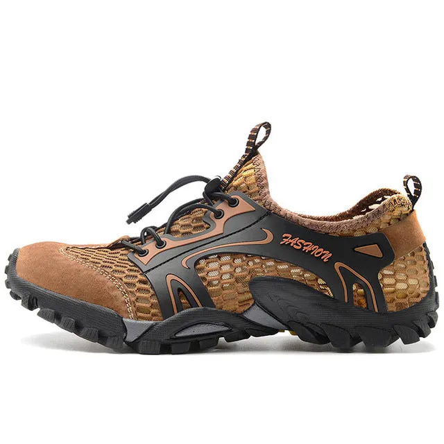VESONAL Summer Spring Men Shoes Casual Mesh Genuine Leather Patchwork Breathable Outdoor Male Sneakers Walking Footwear