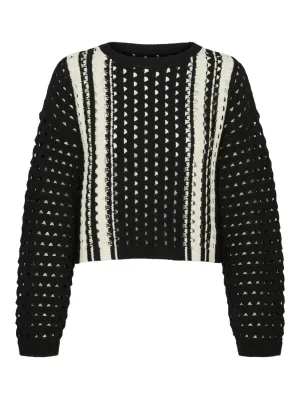 Vmlester Ls O-neck Pullover - Zwart Dessin
