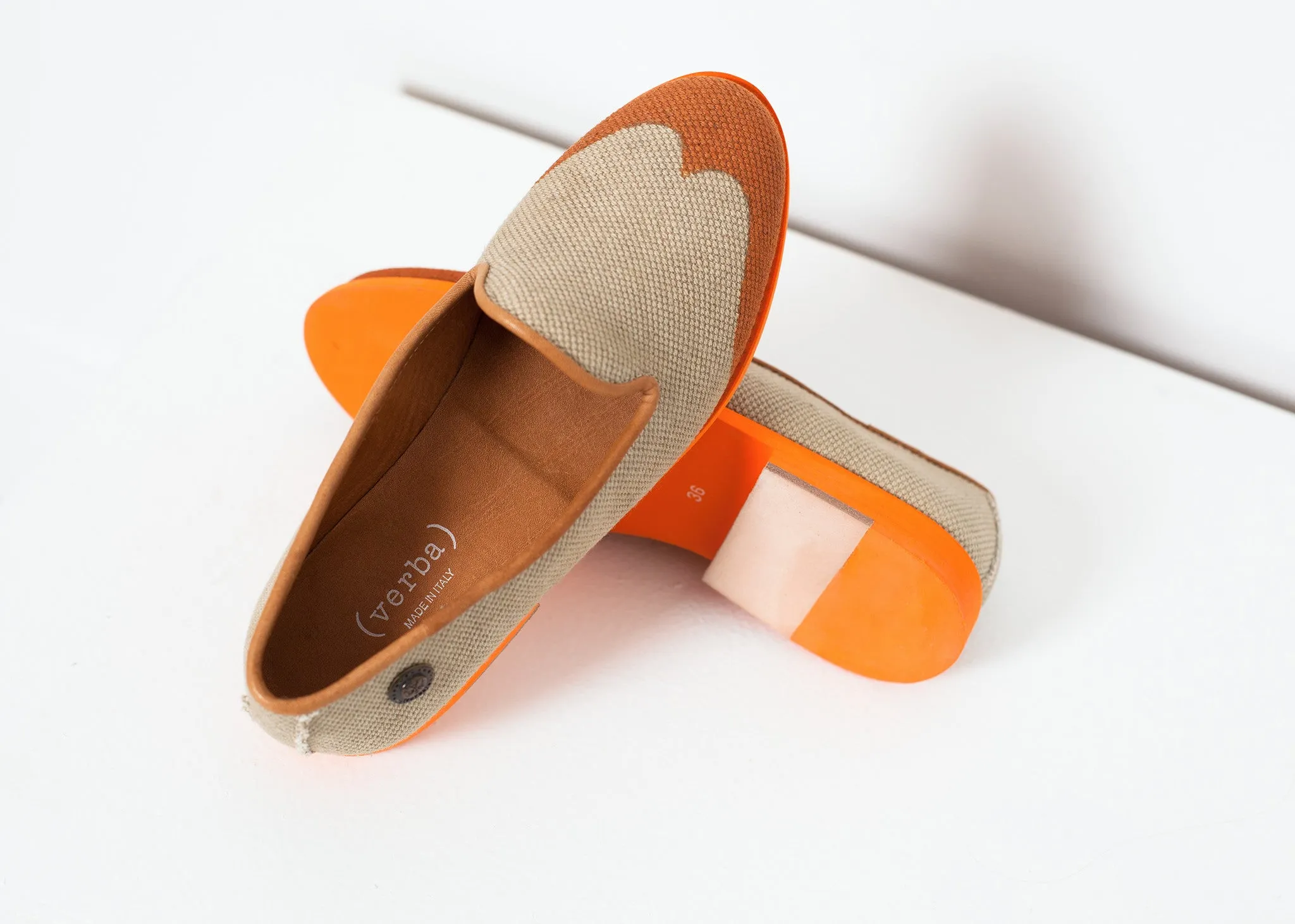 Wingtip Loafer in Orange - Fashionable Choice
