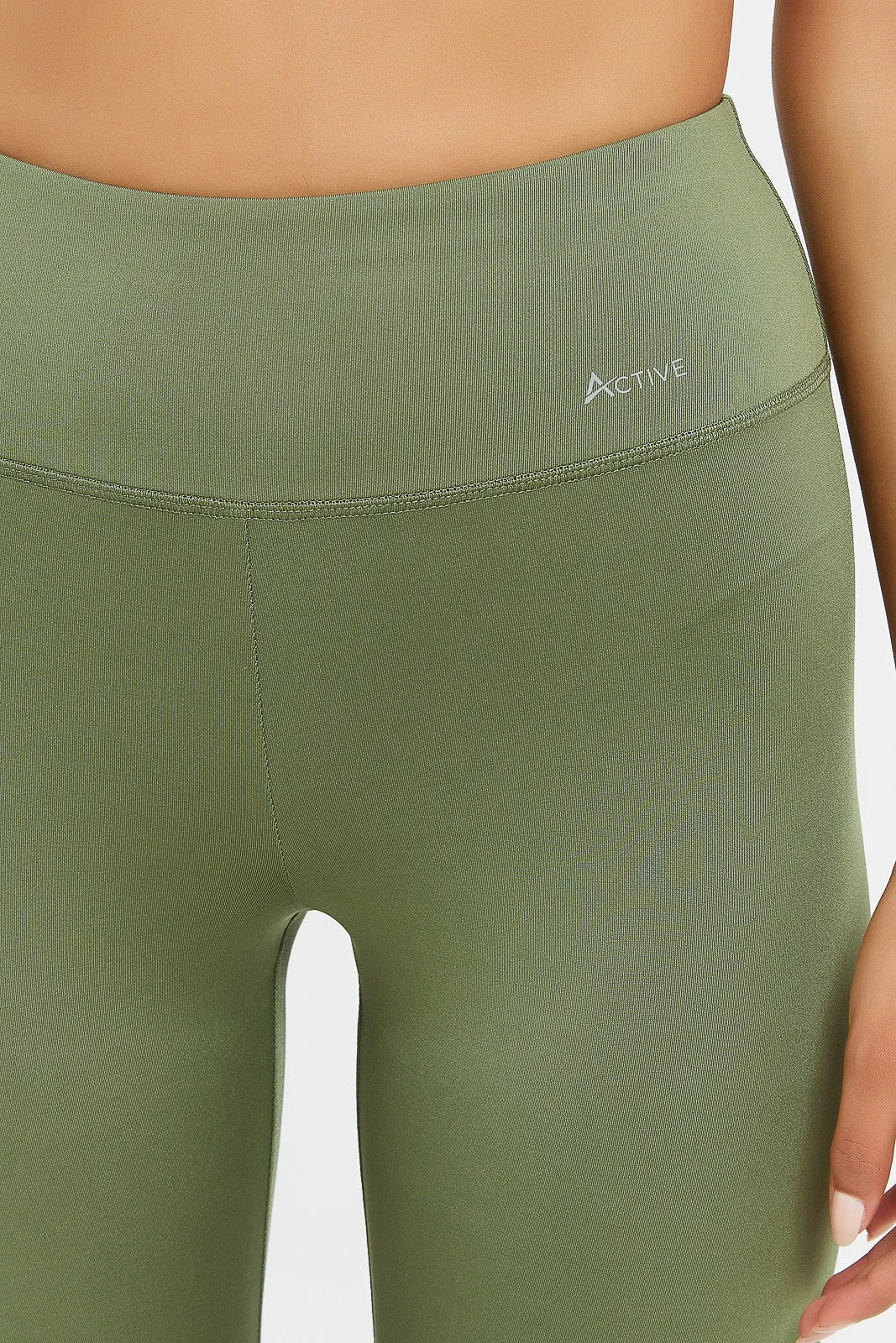 Women Olive Plain Active Pants