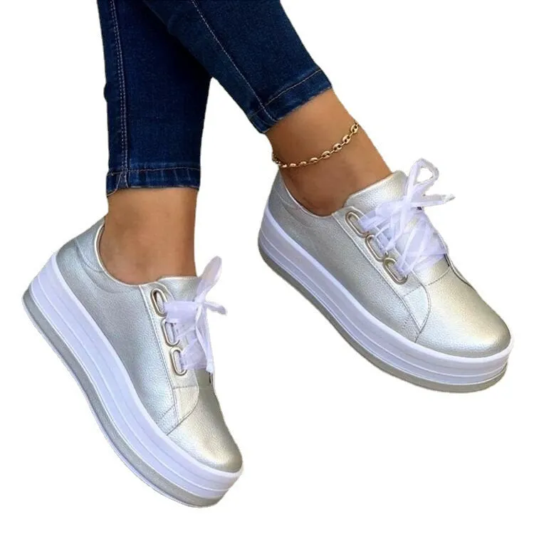 Women's Fashion Lace-up Flat Sneakers