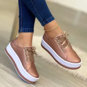 Women's Fashion Lace-up Flat Sneakers