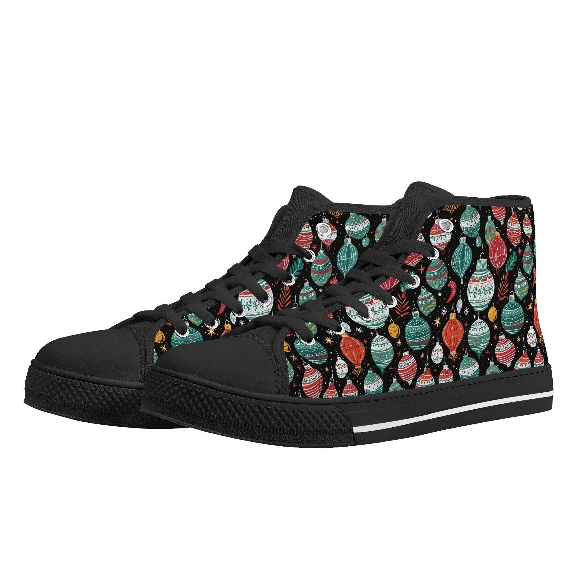 Womens Rubber High Top Big Ornament Canvas Shoes