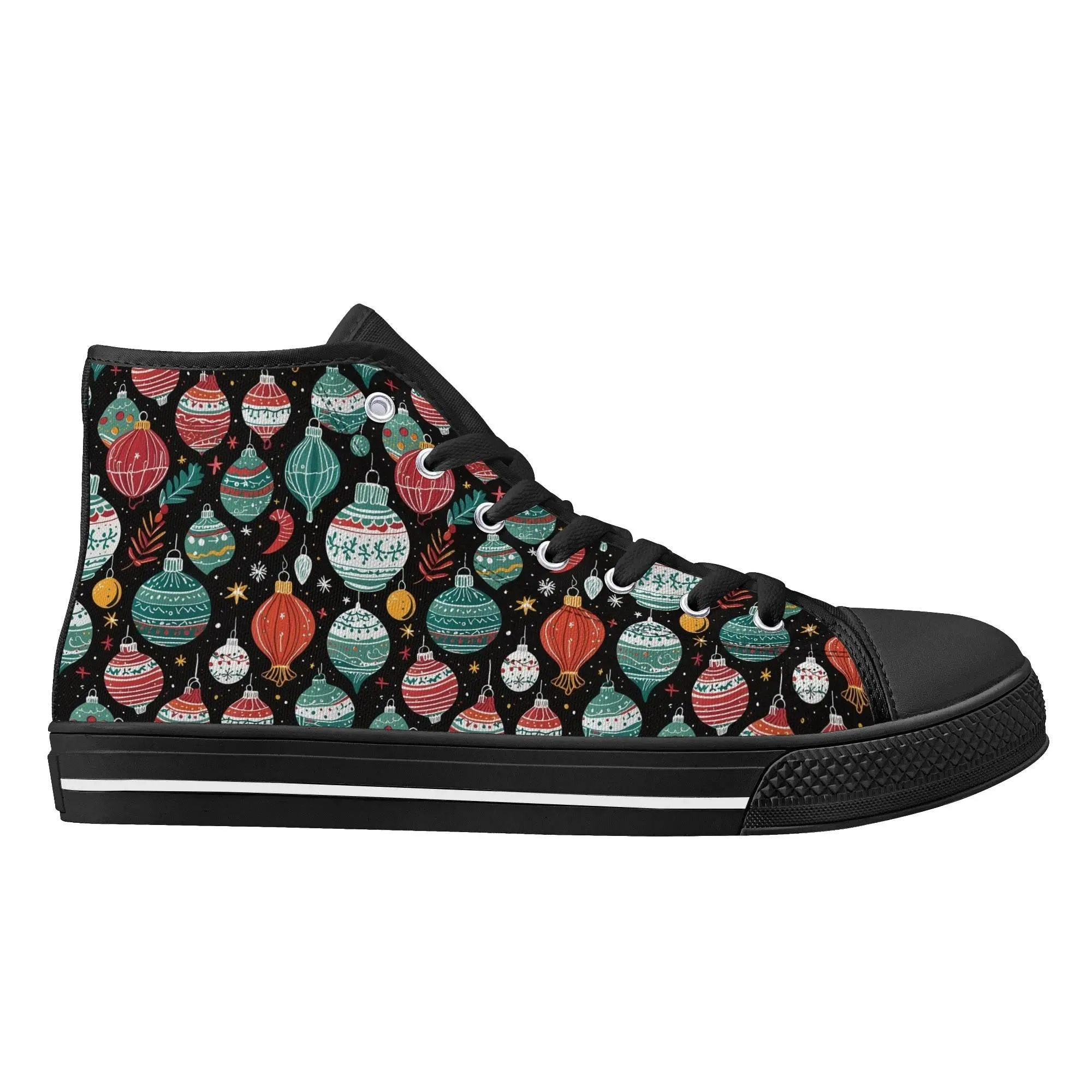 Womens Rubber High Top Big Ornament Canvas Shoes