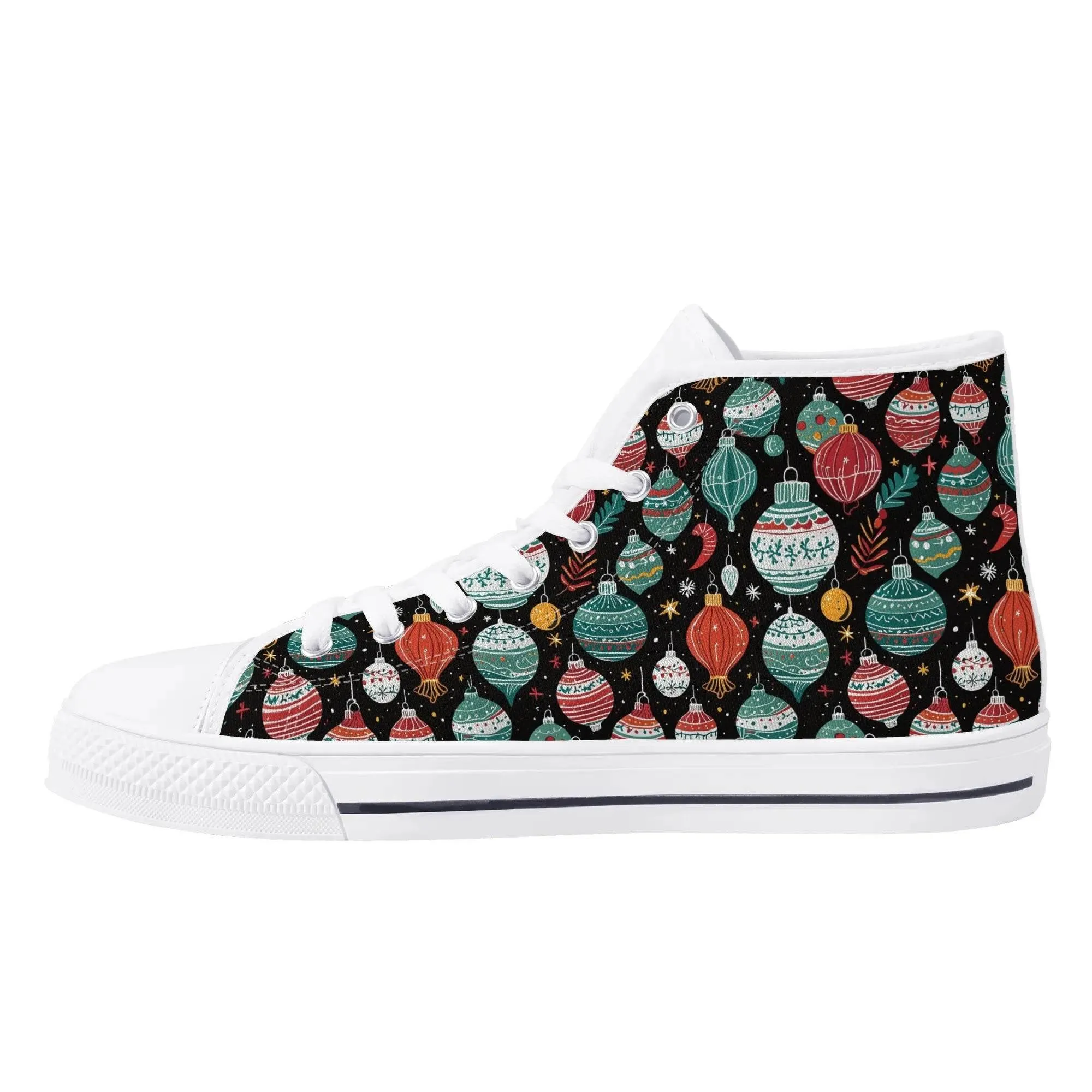 Womens Rubber High Top Big Ornament Canvas Shoes