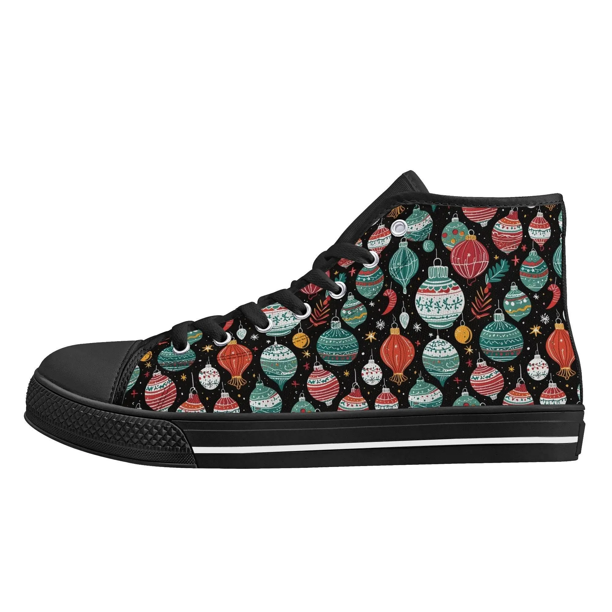 Womens Rubber High Top Big Ornament Canvas Shoes