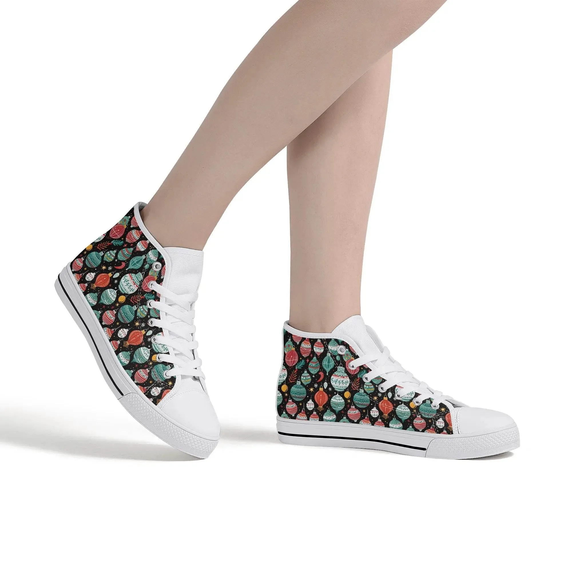 Womens Rubber High Top Big Ornament Canvas Shoes