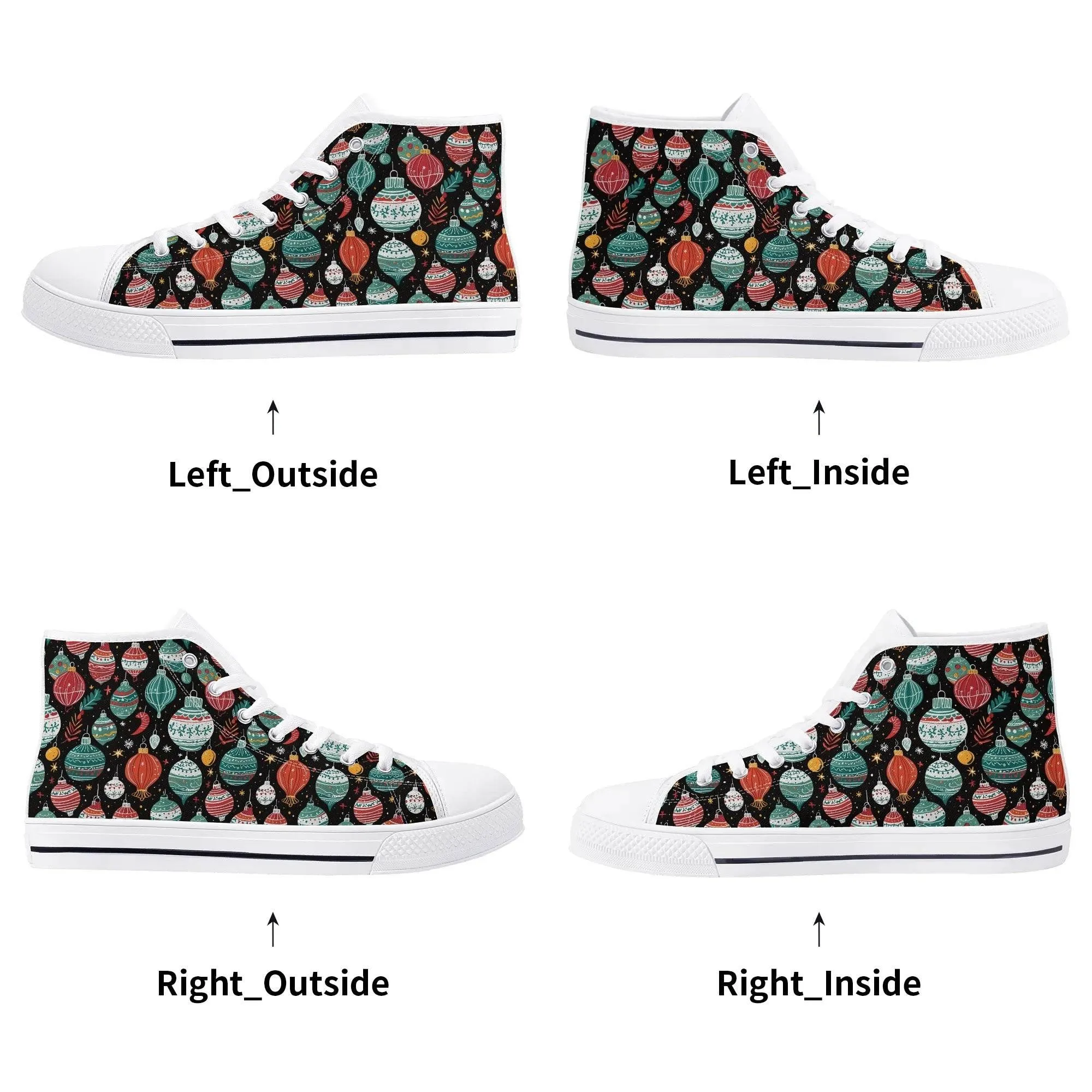Womens Rubber High Top Big Ornament Canvas Shoes