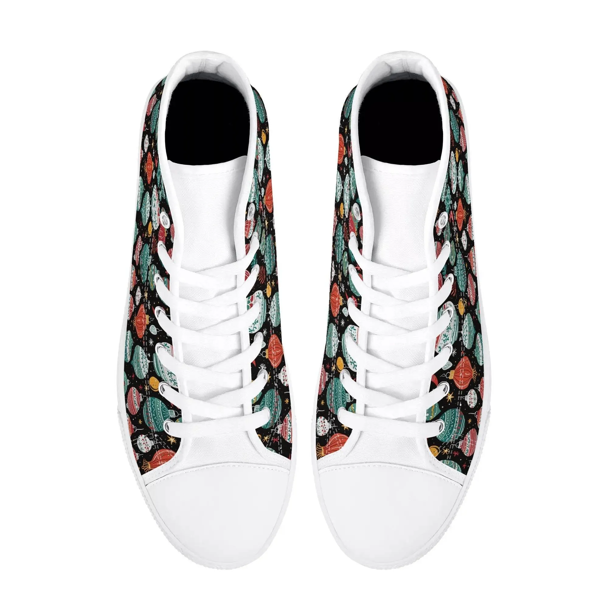 Womens Rubber High Top Big Ornament Canvas Shoes