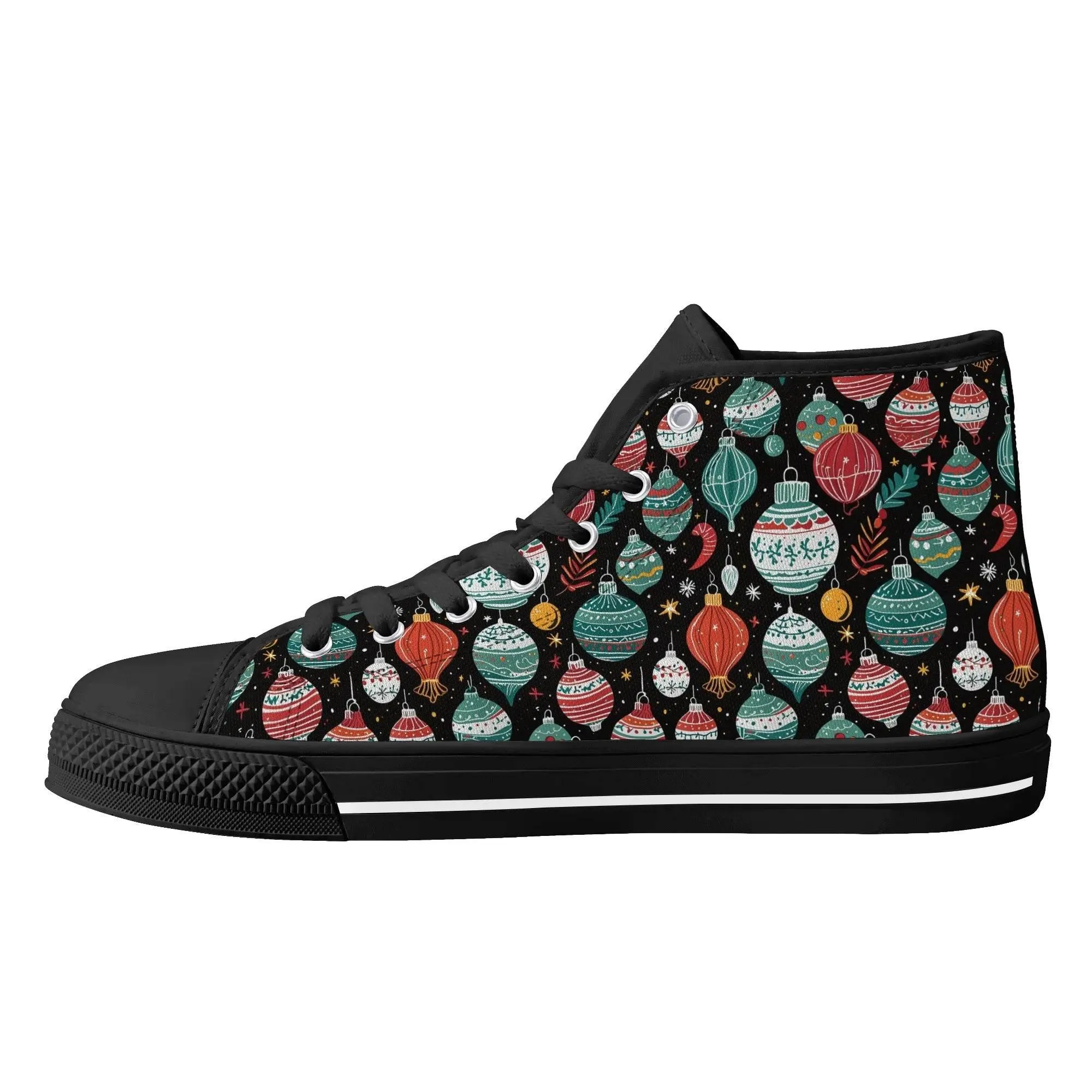 Womens Rubber High Top Big Ornament Canvas Shoes