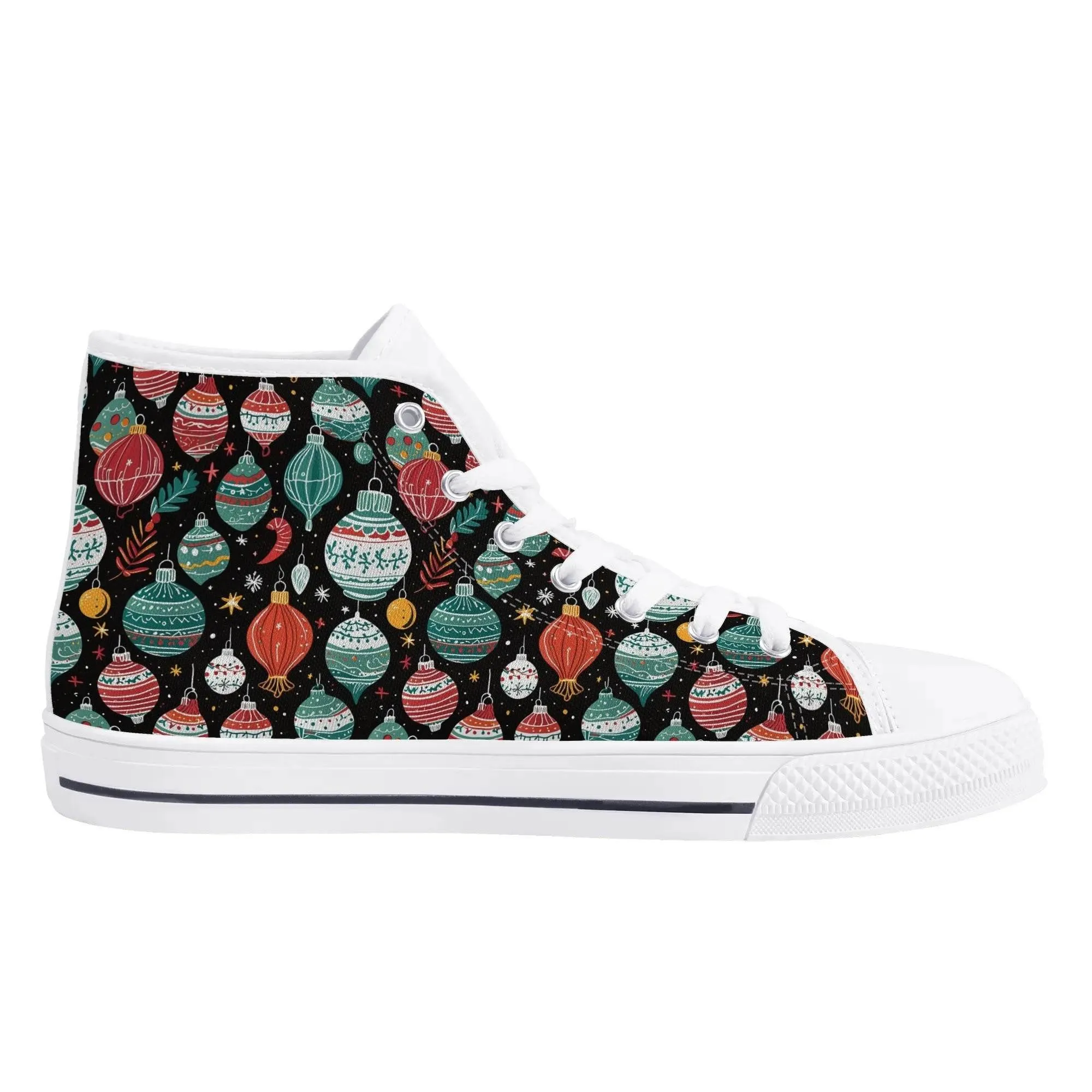 Womens Rubber High Top Big Ornament Canvas Shoes