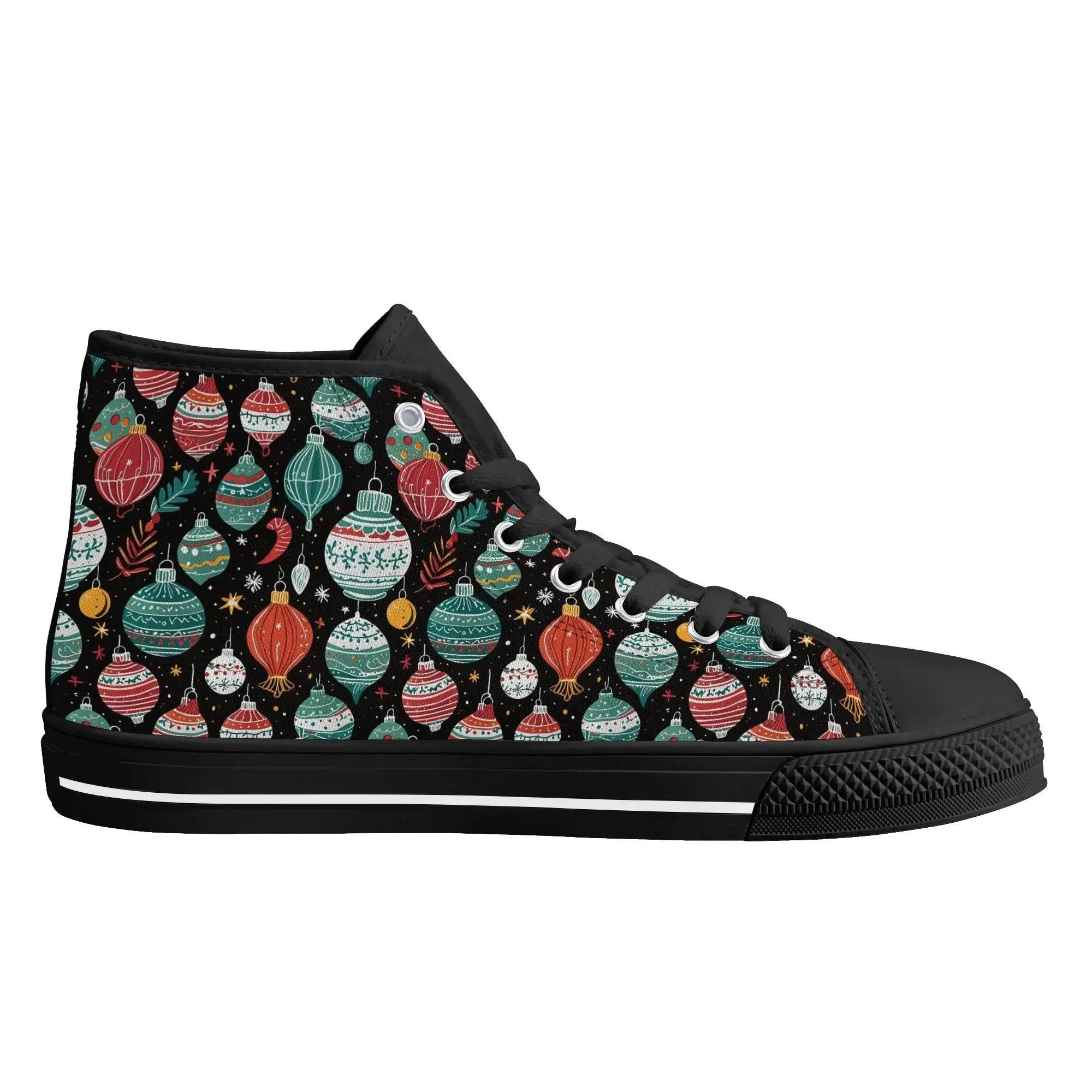 Womens Rubber High Top Big Ornament Canvas Shoes