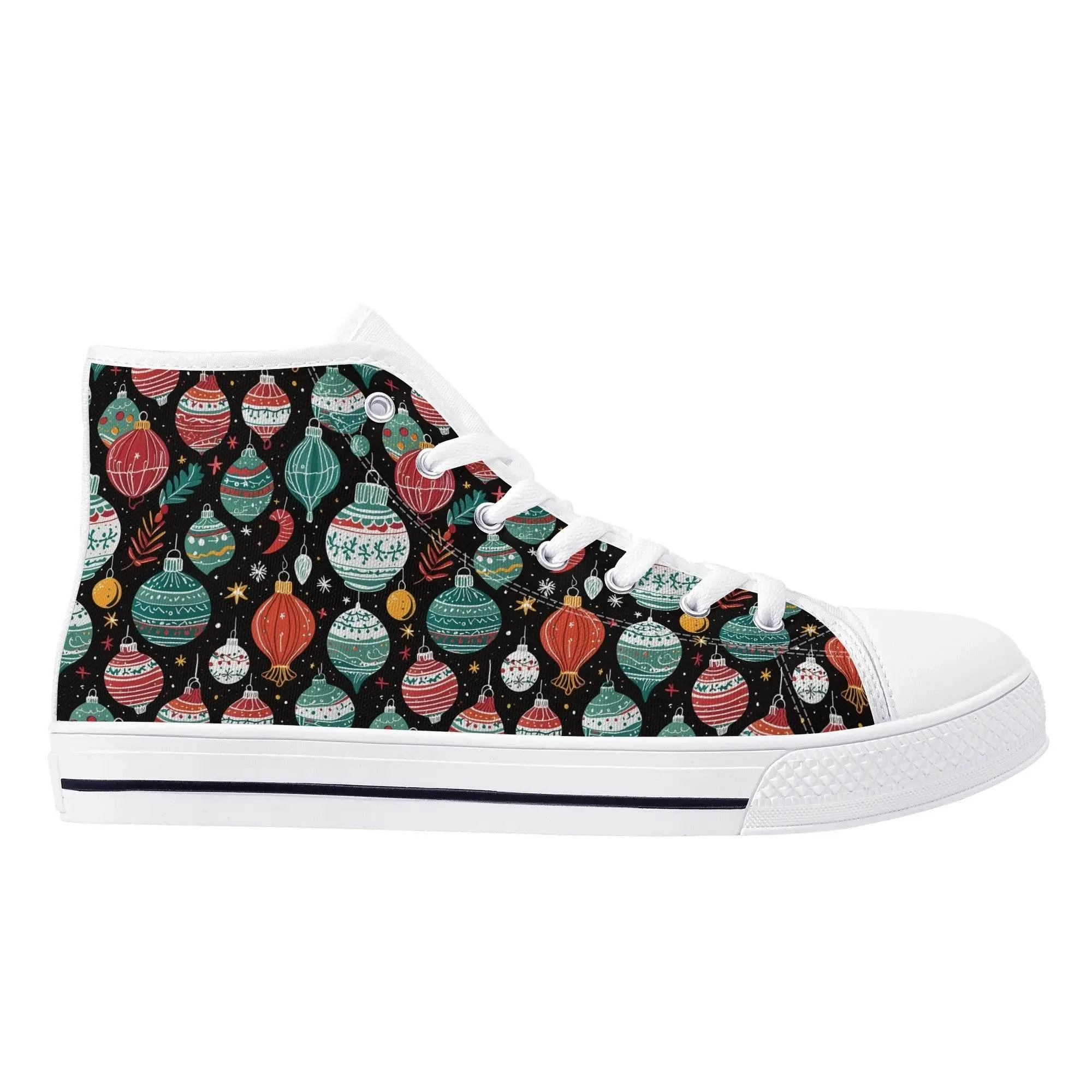Womens Rubber High Top Big Ornament Canvas Shoes