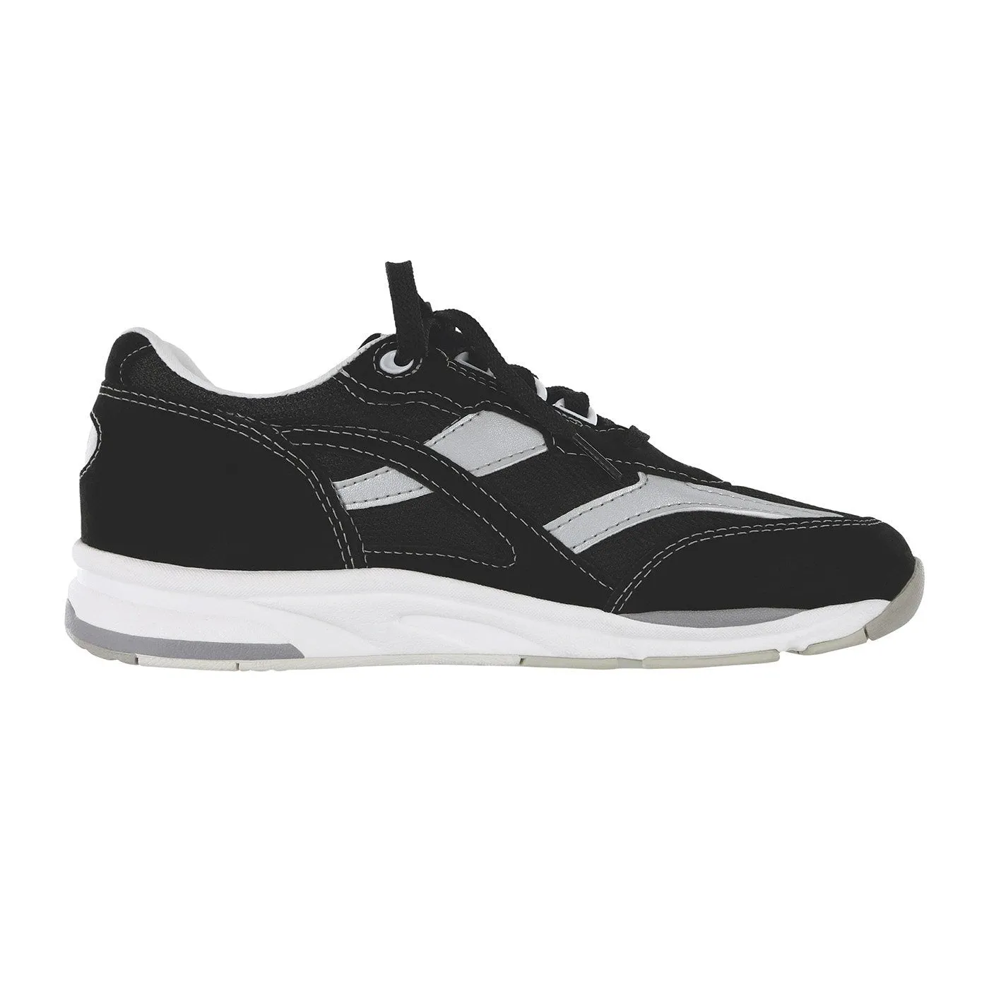 Women's Tour Mesh Lace Up Sneaker Black Silver